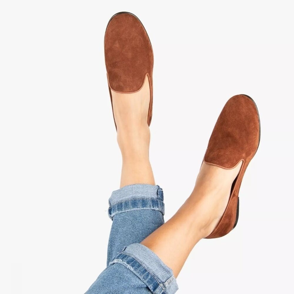 Chinese Laundry Burnt Orange Rust Suede Loafers Flats Fall Boho Women's Size 7.5